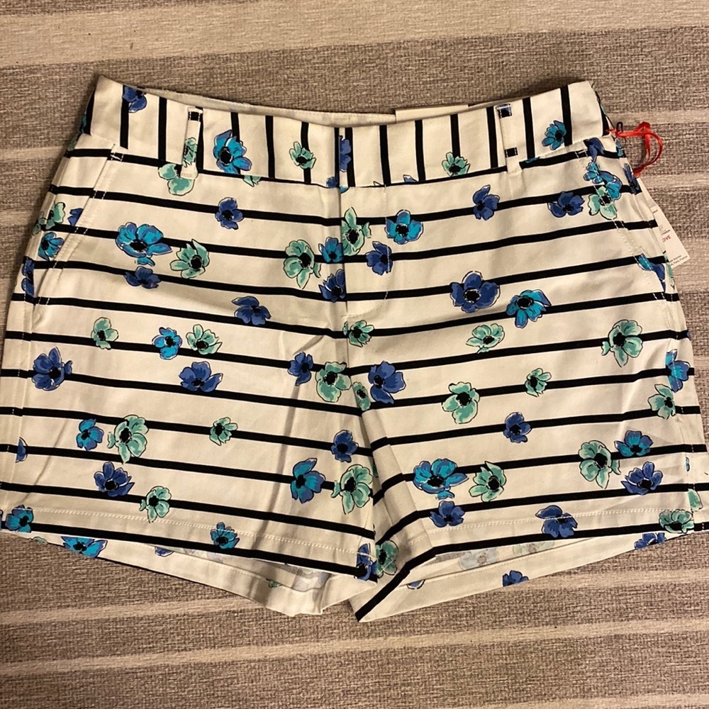 Striped Floral Shorts